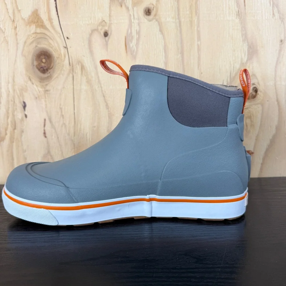 Grundens Deck Boss Ankle Boots Mens 9 Gray New Waterproof Fishing Rain Boots
